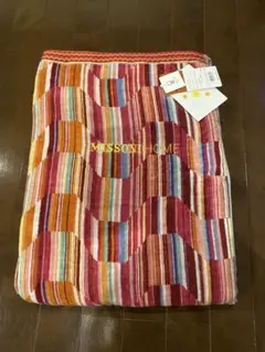 MISSONI HOME タオルケット　国産　レッド配色　新品未使用のサムネイル