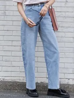 UNFILO◇カーブワイドデニム◇アイスブルー◇サイズL