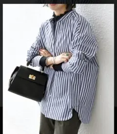 【美品】SHIPS any REPREVE バンド カラー シャツ38