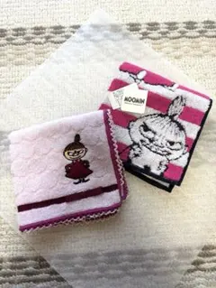 MOOMIN リトルミイ リトルミィ タオルハンカチ ハンドタオル 2set♪*