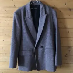 ZARA チェック柄 テーラードジャケット S