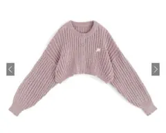 GRL ロゴ刺繍ケーブルニットショート丈カーディガン[k9311d]