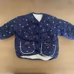 プチマイン　さくらんぼ柄アウター　80cm ネイビー