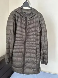 UNIQLO フード付きダウンジャケット ダークブラウン Mサイズ