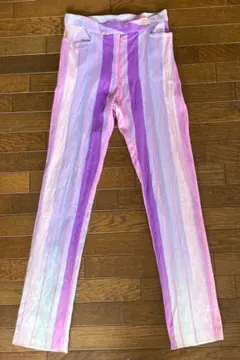 ピンク　ストライプ　パンツ