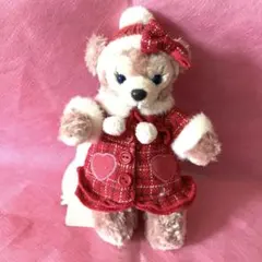 ディズニーシー・ダッフィー・シェリーメイちゃん赤いチェックのコートを着たぬいバ♡