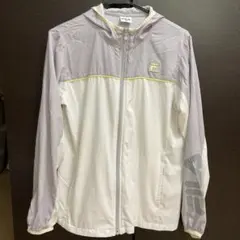 FILA フード付きジャケット ホワイト/グレー 軽量 美品M アウトドアに〜