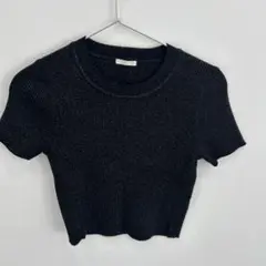 GU ブラック 半袖ニット M