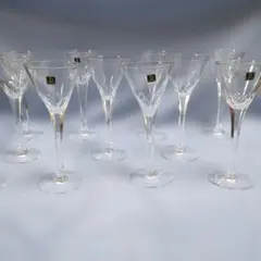 昭和レトロ希少HOYAクリスタル.カクテルグラス. 切子カット 11個セット