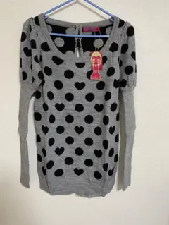 【新品タグ付き】ANNA SUI ハート柄ドットニット サイズ2(M相当)のサムネイル