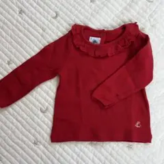 プチバトー　襟付き長袖カットソー　12m/74cm