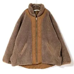 BONHEUR ブラウン フリースジャケット ジップアップ