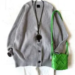 美品 スピックアンドスパン 洗える ウール混 オーバーサイズ ニットカーディガン