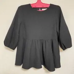 ✿ OPAQUE.CLIP ✿ 五分袖 ペプラム トップス ブラック