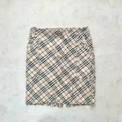 【未使用級】バーバリーブルーレーベル ノバチェック タイトスカート S 綿