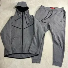 【廃盤】ナイキ テックフリース セットアップ ダークグレー メンズ XL 赤タグ