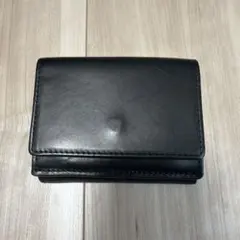 無印良品　黒 レザー 三つ折り財布のサムネイル