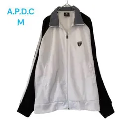 トラックジャケット　M　ジャージ　モノトーン　ライン入り　ホワイト　ストリート