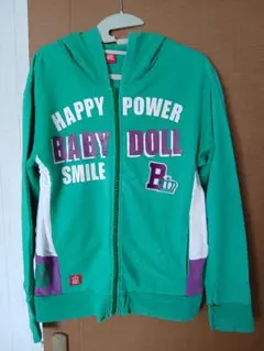BABY DOLL フード　パーカー　 グリーン　L　メンズ　ベビードール古着