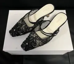 RANDA ソフトフラワーレースシアーミュール