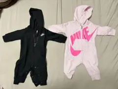 Nikeロンパース2点セット 黒・ピンク