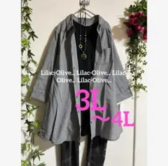 6249新品⭐️3L〜 4L＊グレンチェックAラインブラウスチュニック