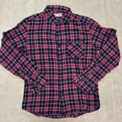 GLOBAL WORK ネルシャツ レッド ブラック チェック柄 M 美品