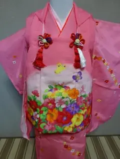 女児七五三被布セット　pinkボカシ 6点