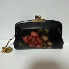 ハセガワ] 淀川染 アルカン染 牛革 がま口 財布 日本製