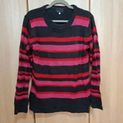 ストライプ Vネックニット サイズ3