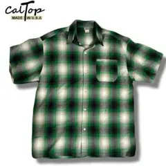 calTop 半袖シャツ XL グリーンチェック