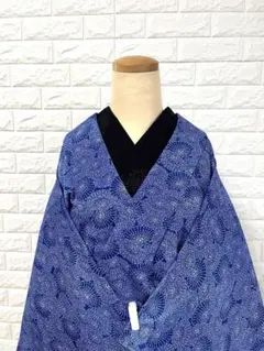【新品未使用】しつけ付き洗える道中着 羽織 古典柄 ロイヤルブルー和装コート