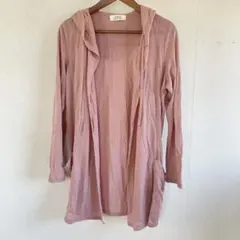 i CHOICE フード付き カーディガン ピンク LL