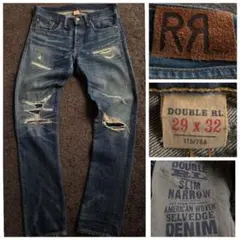 RRL デニムハーフパンツ ダメージ加工 33インチ Made in USA - メルカリ