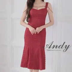 Andy チェック刺繍オフショルダーマーメイド膝丈ミニ丈キャバドレス521