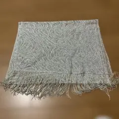 シルバー フリンジ付きストール
