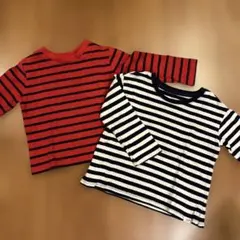 babyGAP 赤とネイビー ストライプ ロンT 80