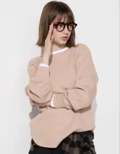 UNIQLO ワッフルクルーネックT ピンク　Mサイズ　長袖