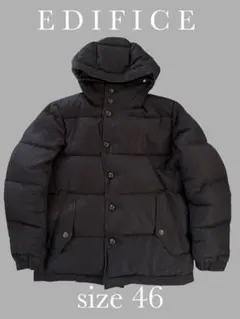 EDIFICE フード付きダウンジャケット サイズ46 革バスケットボタン