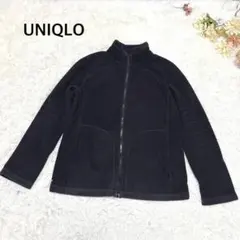 s2893【ユニクロ】ボア ジャケット ジップアップ ブラック シンプル XL