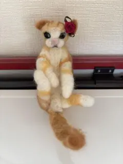 羊毛フェルト 猫の人形