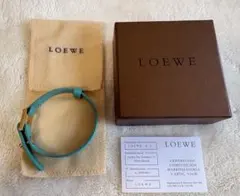値下げしました⭐︎LOEWE ロエベ 本革 ベルト ロゴ ブレスレット ターコイズのサムネイル