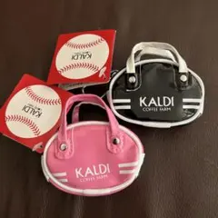 KALDI ミニボストンバッグ　ピンク　黒　カルディ　レトロスポーツバッグ