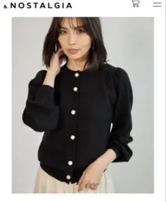 パールカーディガン　ノスタルジア　ブラック　カーディガン