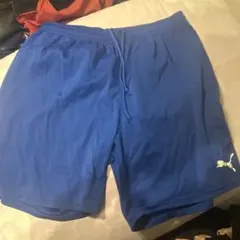 サッカーパンツ　プーマ　ブルー