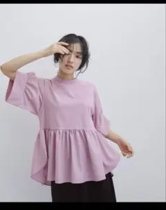 yori ヘムフレアトリコットカットソー ペプラム チュニック - メルカリ