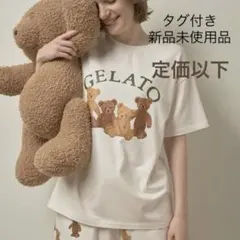 新品未使用　ジェラートピケ　ベアワンポイントTシャツ　くま　半袖　トップス