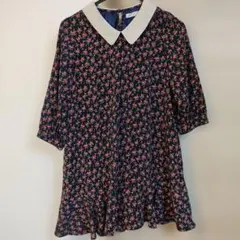 Ray Cassin ネイビー花柄ワンピース