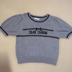 イング　ニット　INGNI DEAR CHARM 半袖トップス グレー　リボン