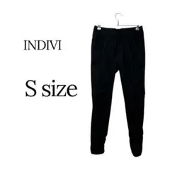 INDIVI インディヴィ ギャザー パンツ スキニー スリム 36 Sサイズ